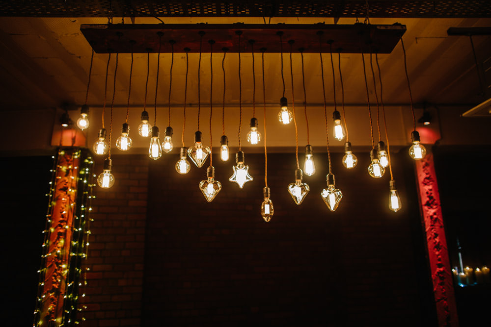 Festoon Lights Lighting Decor Indie Warehouse Wedding Dan Hough Photo