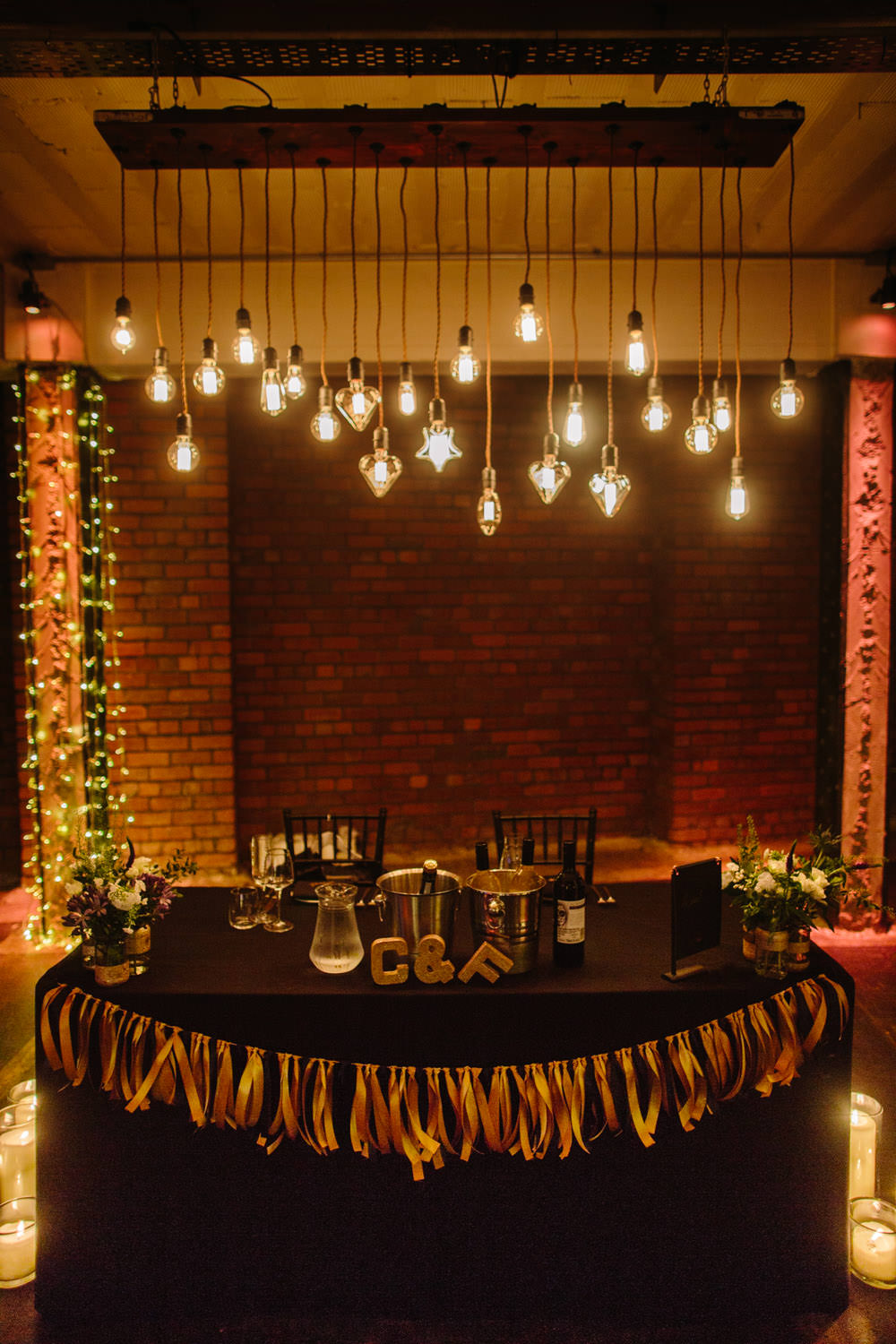 Festoon Lights Lighting Decor Indie Warehouse Wedding Dan Hough Photo