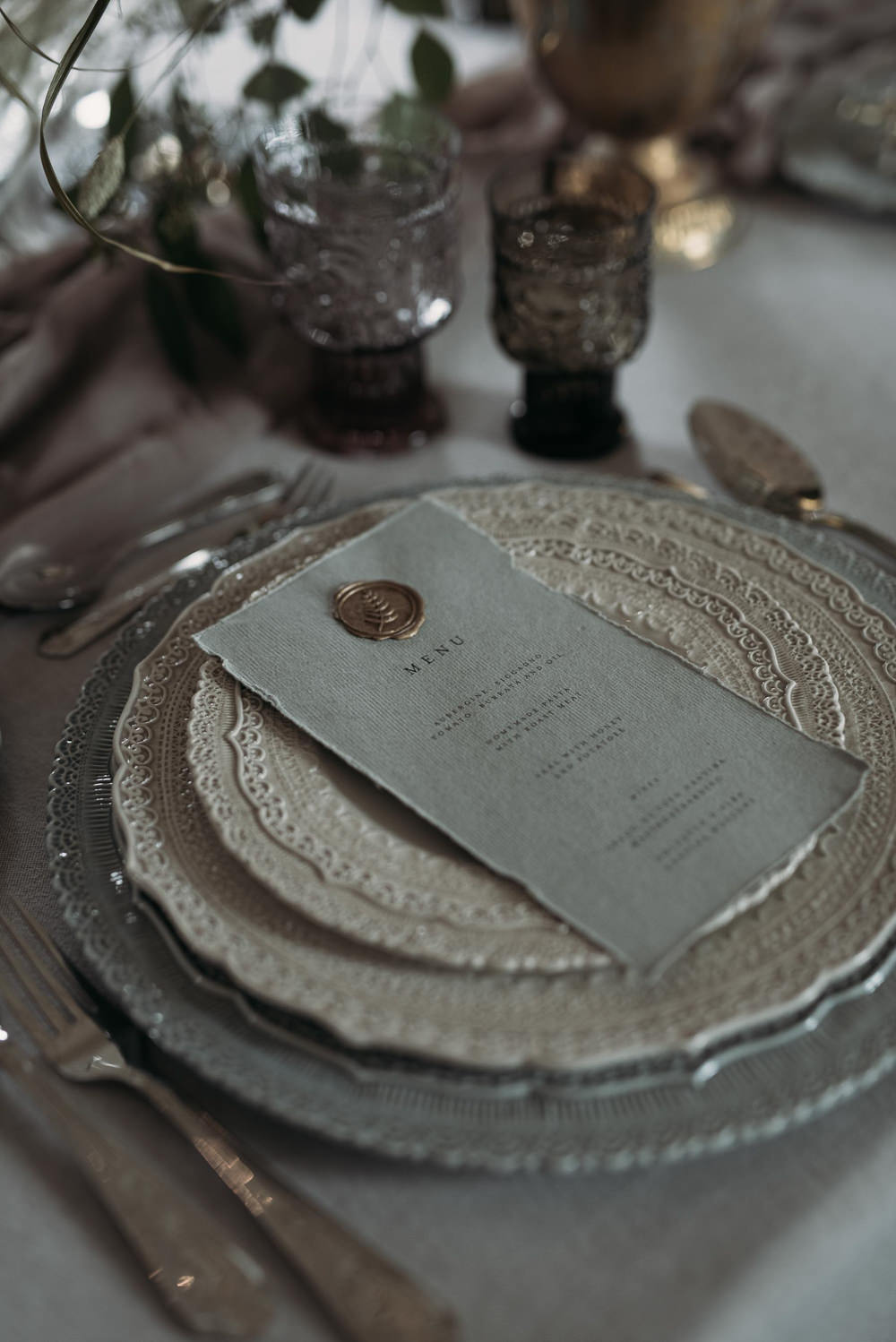 Place Setting Decor Menu Italy Elopement Ideas Gradisca Portento Fotografica