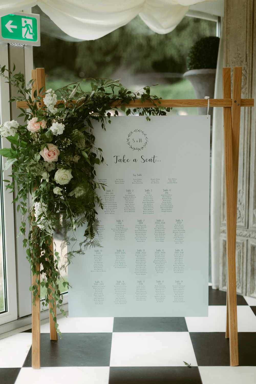 Table Plan Seating Chart Sign Signs Signage Flowers Banner Ivory Pavilion Wedding Iain Irwin Photography