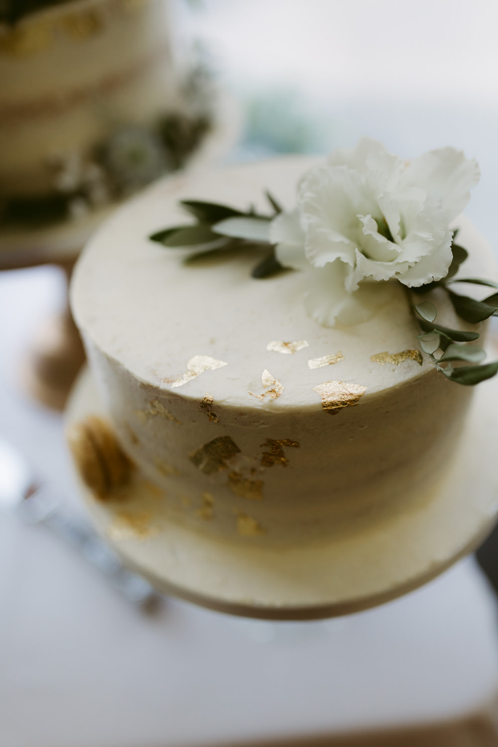 Buttercream Cake Foliage Greenery Gold Leaf Ivory Pavilion Wedding Iain Irwin Photography