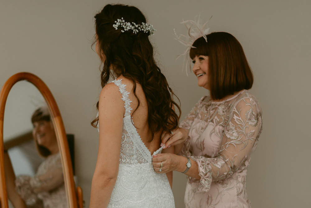 Bride Bridal Dress Gown Tara Lauren Straps Ivory Pavilion Wedding Iain Irwin Photography