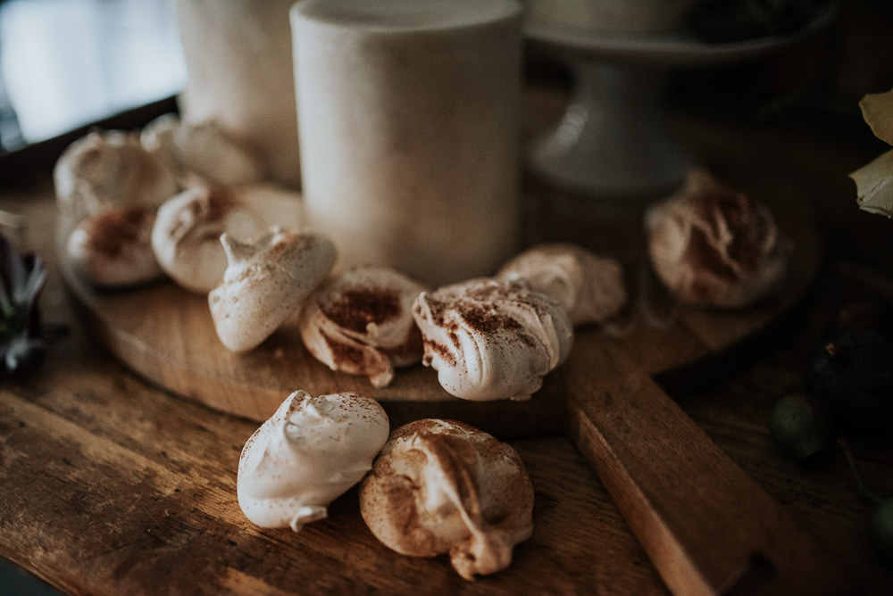 Cake Table Iced Cakes Painted Meringue Lake District Elopement Jenny Appleton Photography