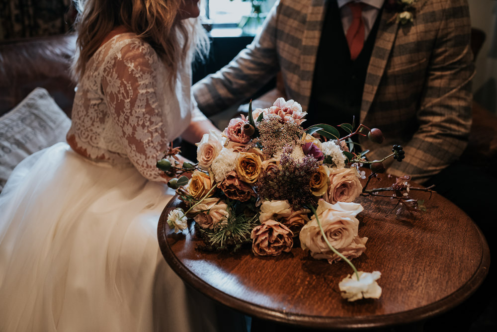 Bouquet Flowers Bride Bridal Rose Lake District Elopement Jenny Appleton Photography