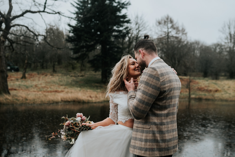 Shikoba Bride Dress Gown Top Skirt Bride Bridal Lake District Elopement Jenny Appleton Photography
