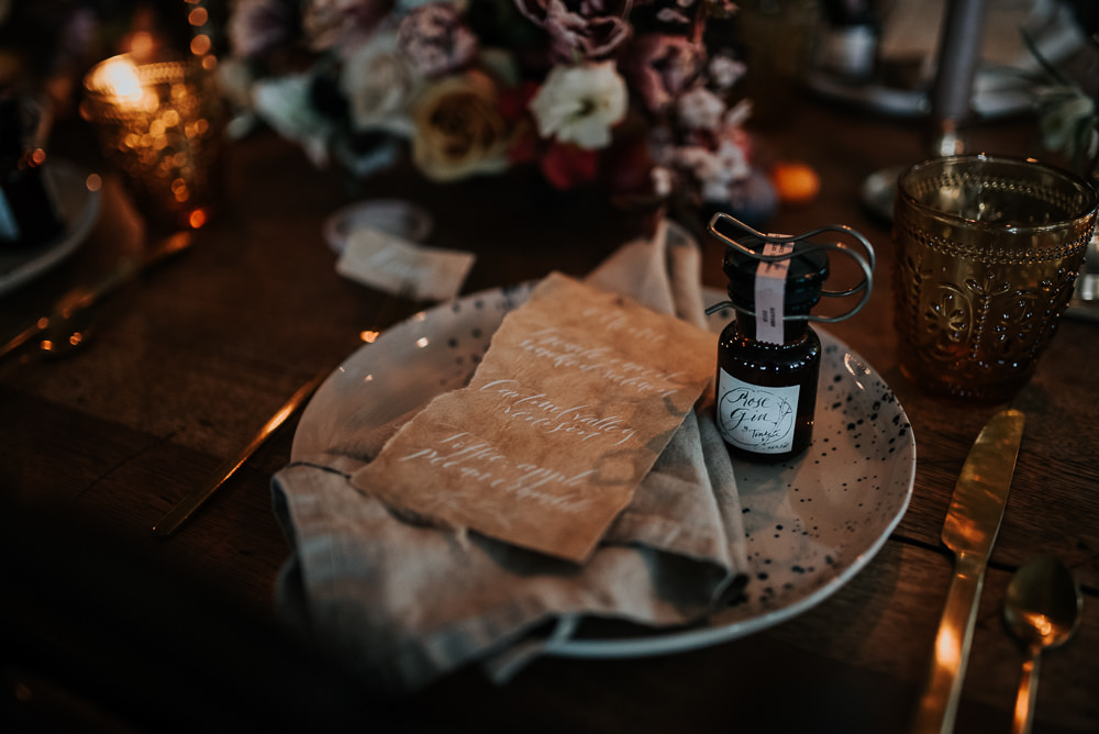 Place Setting Decor Menu Napkin Lake District Elopement Jenny Appleton Photography