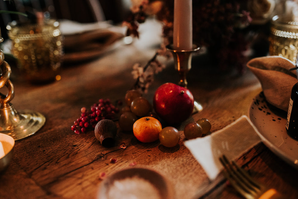 Fruit Candle Decor Lake District Elopement Jenny Appleton Photography
