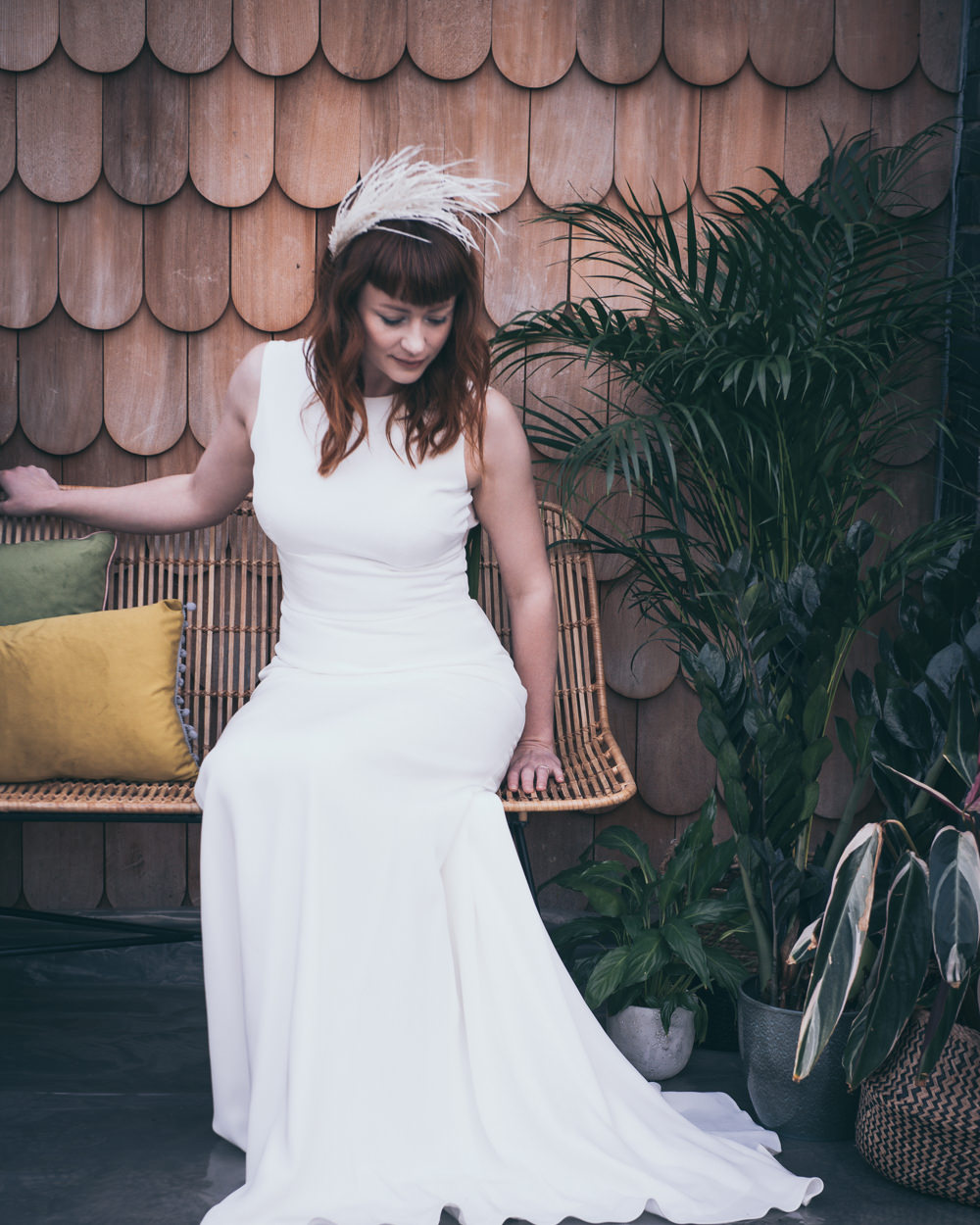 Bride Bridal Dress Gown Andrea Hawkes Bridal Sleek Fitted Modern Wedding Ideas Cat Arwel Photography