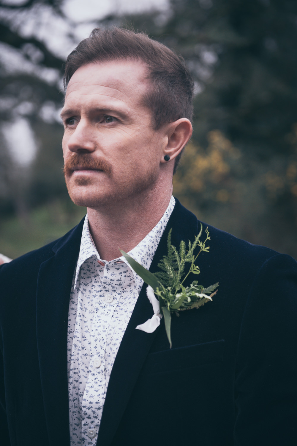 Groom Velvet Jacket Buttonhole Modern Wedding Ideas Cat Arwel Photography