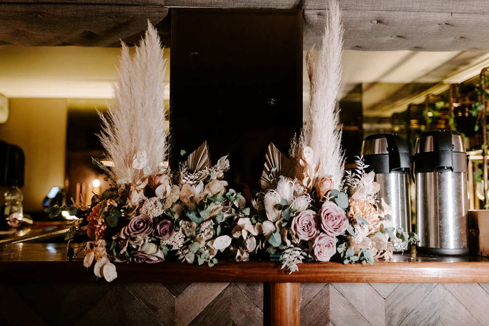Flowers Bouquets Pampas Grass NYE Wedding Ellie Gillard Photography
