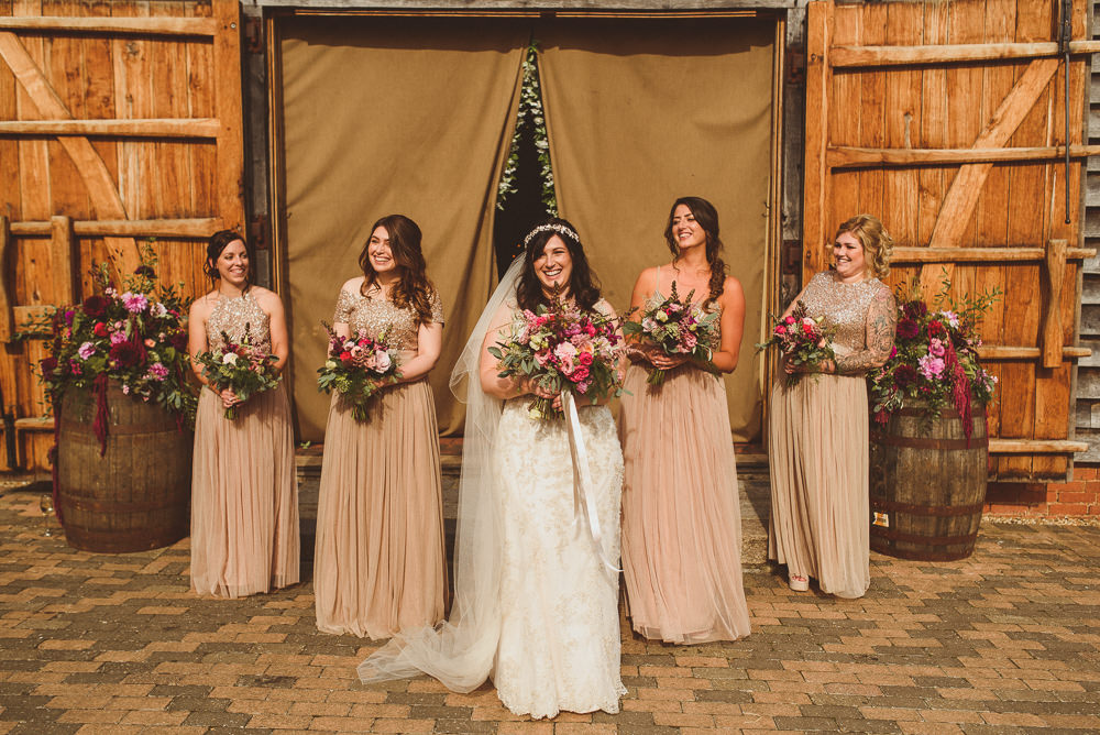 Bridesmaids Bridesmaid Dress Dresses Gold Sequin Old Greens Barn Wedding Matt Penberthy Photography