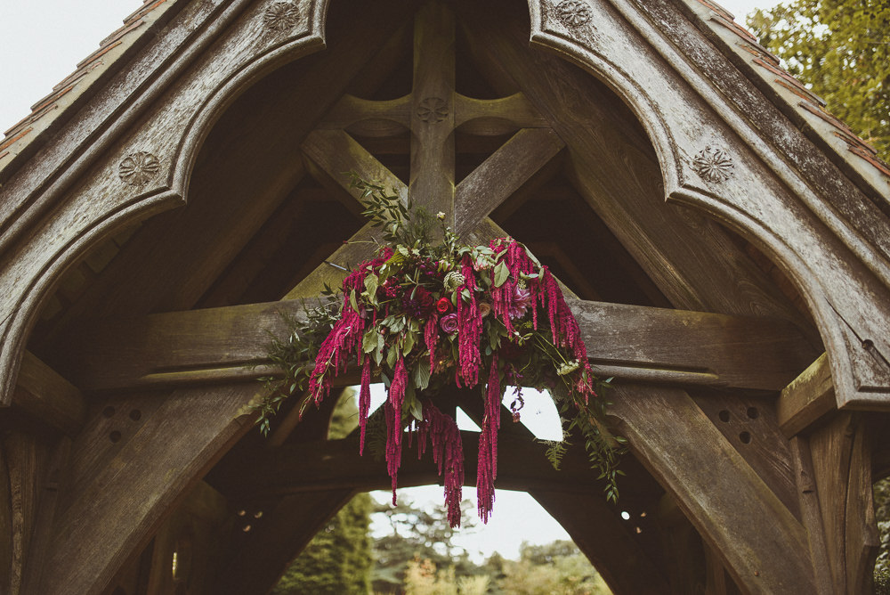 Church Arch Flowers Old Greens Barn Wedding Matt Penberthy Photography