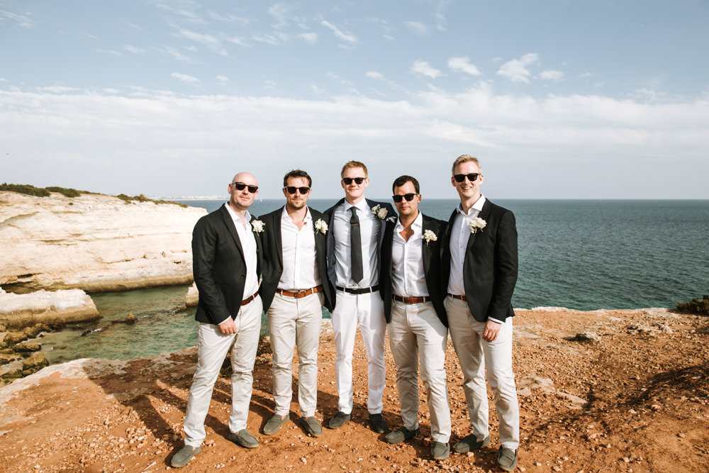 Groom Groomsmen Suits Jackets Portugal Destination Wedding The Lovers Imagery