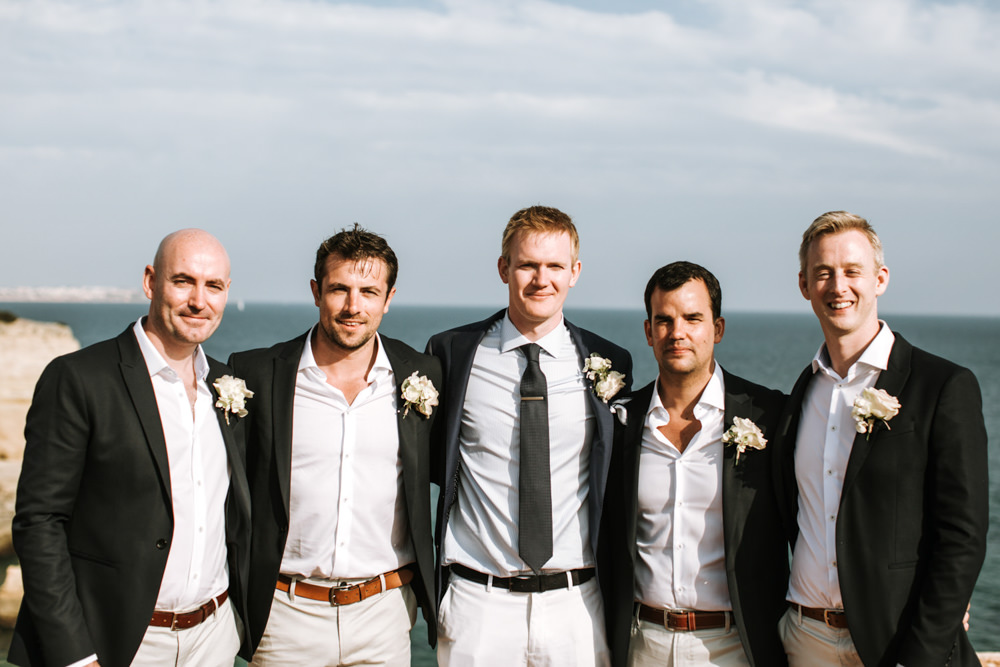 Groom Groomsmen Suits Jackets Portugal Destination Wedding The Lovers Imagery
