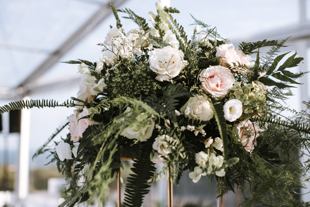 Table Centrepiece Flowers Tall Rose Greenery Portugal Destination Wedding The Lovers Imagery