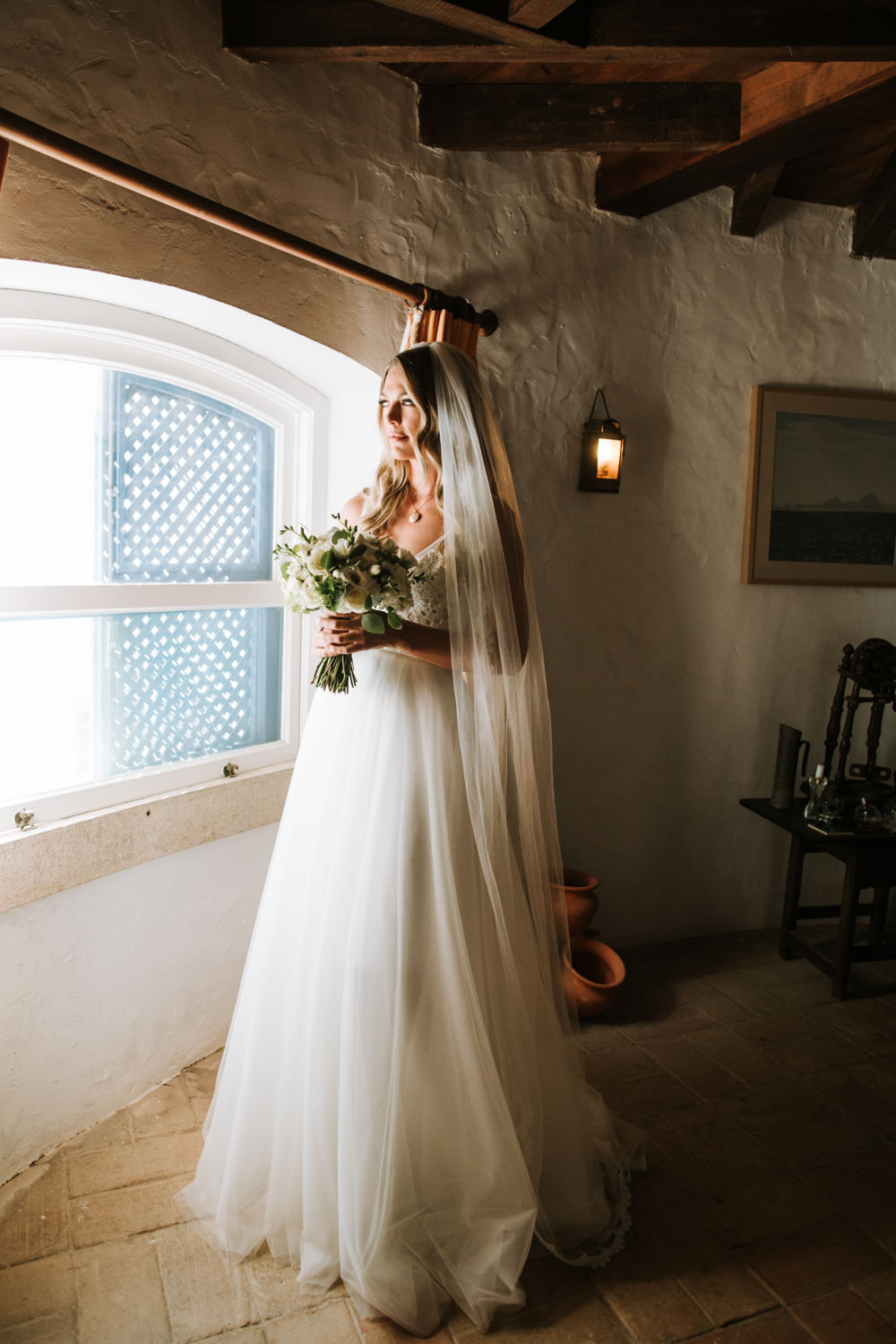 Bride Bridal Dress Gown Veil Victoria Kyriakides Tulle Portugal Destination Wedding The Lovers Imagery