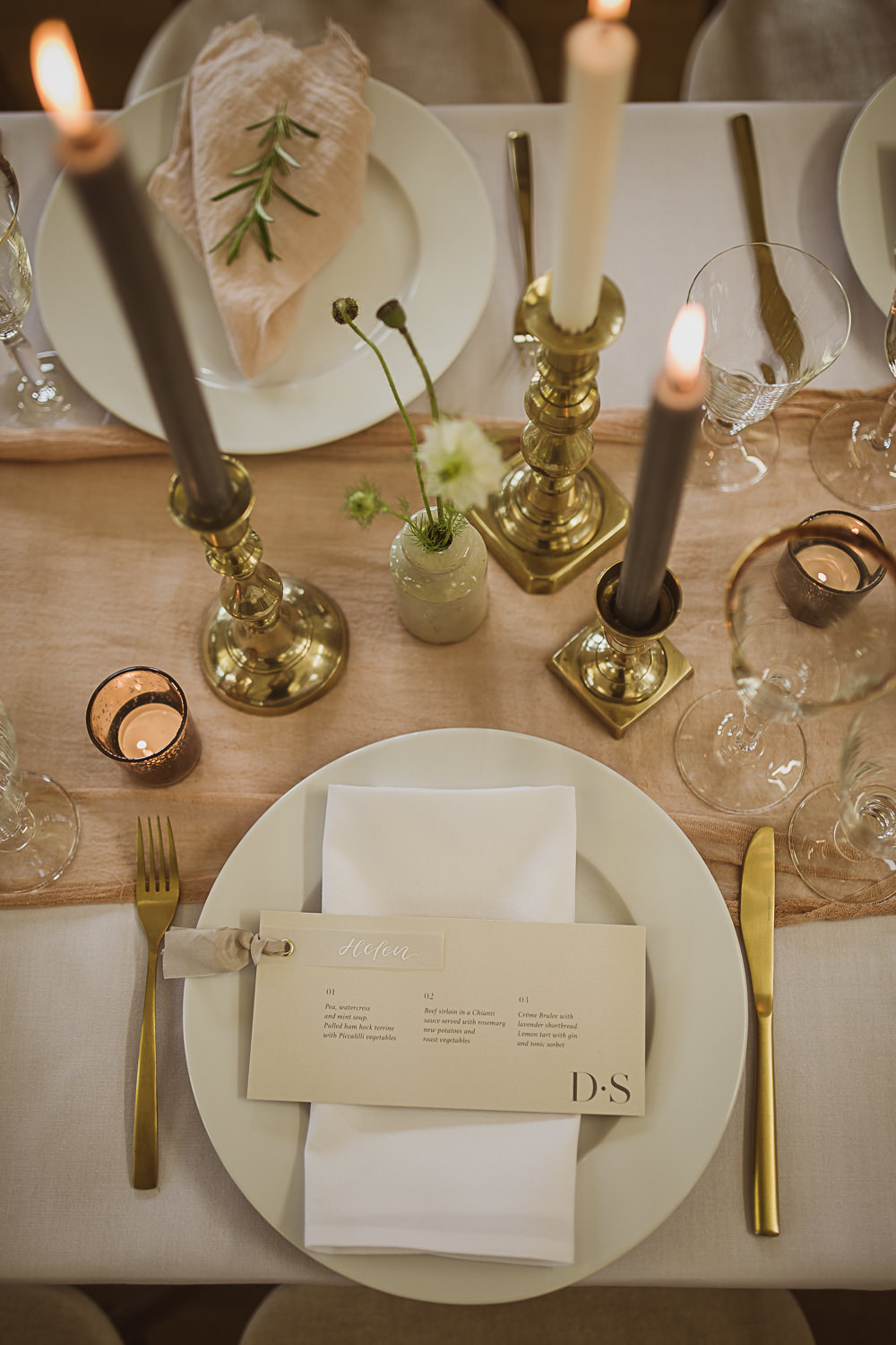 Place Setting Menu Card Candles Decor Small Wedding Ideas The Springles