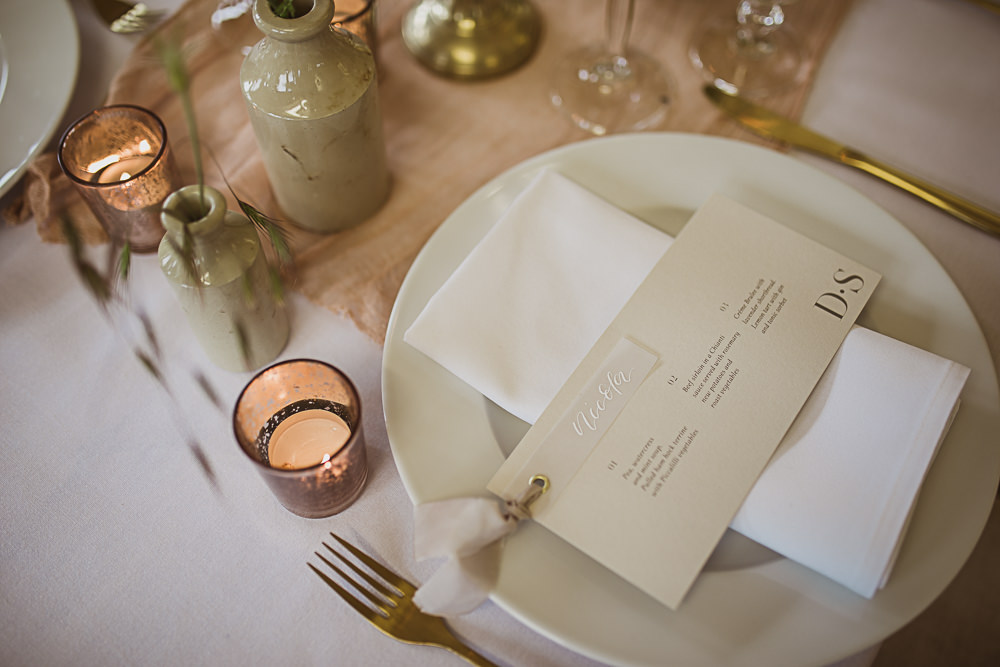 Place Setting Menu Card Small Wedding Ideas The Springles