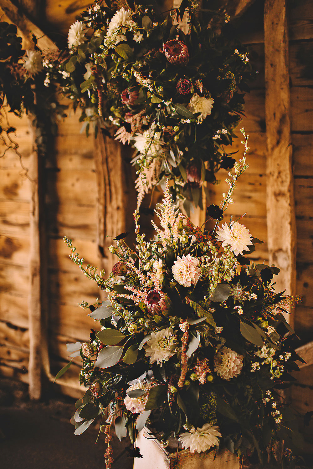 Ceremony Aisle Flower Arch Backdrop Greenery Suffolk Barn Wedding Carrie Lavers Photography