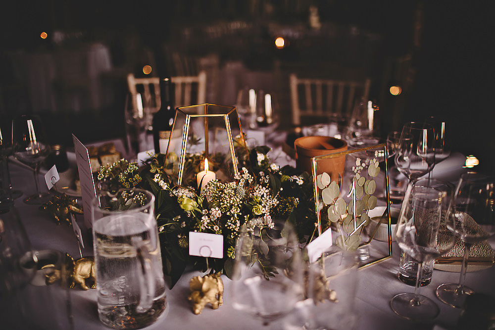 Candle Centrepiece Flowers Decor Suffolk Barn Wedding Carrie Lavers Photography