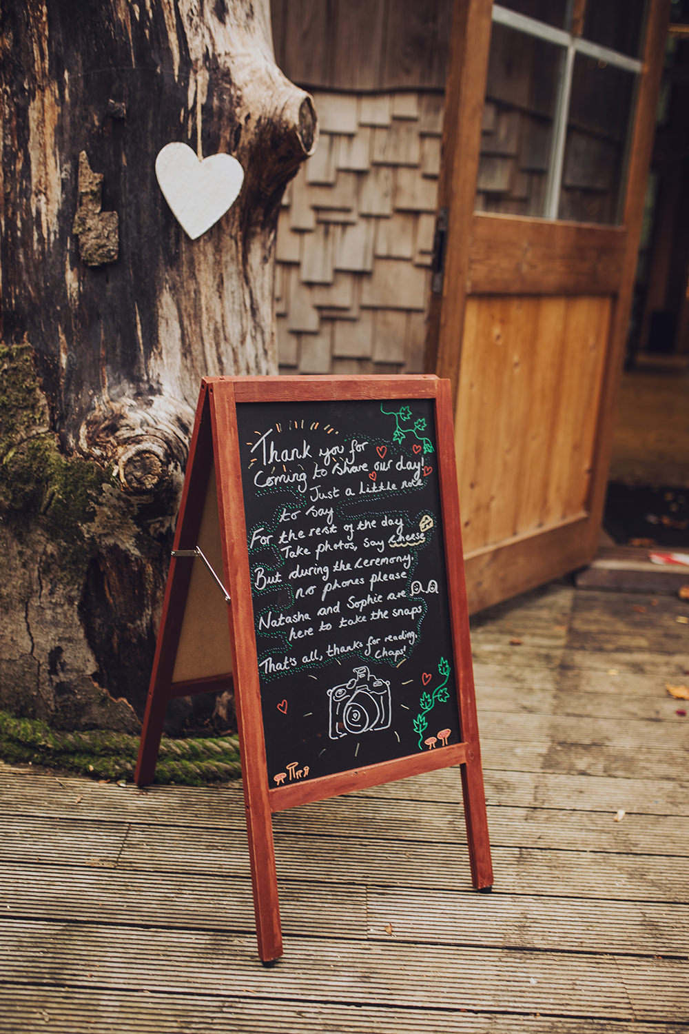 Sign Signs Signage Unplugged Ceremony Treehouse Wedding Honeydew Moments