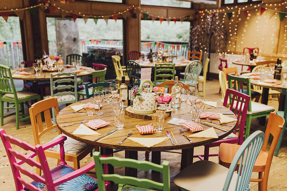 Table Decor Round Tables Colourful Chairs Treehouse Wedding Honeydew Moments