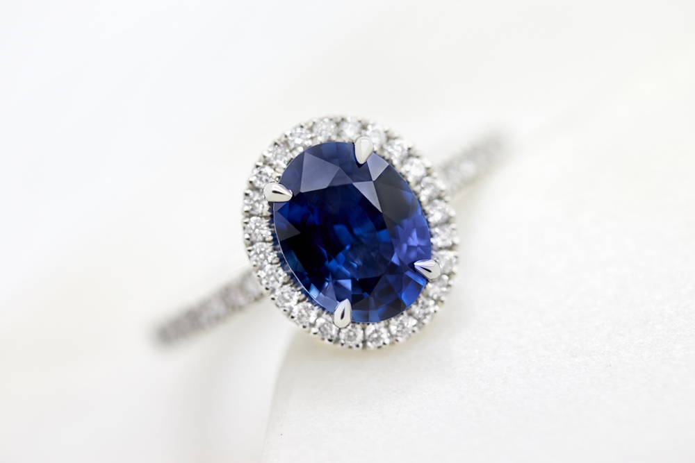 Colours of Sapphires Engagement Ring Wedding Band Blue