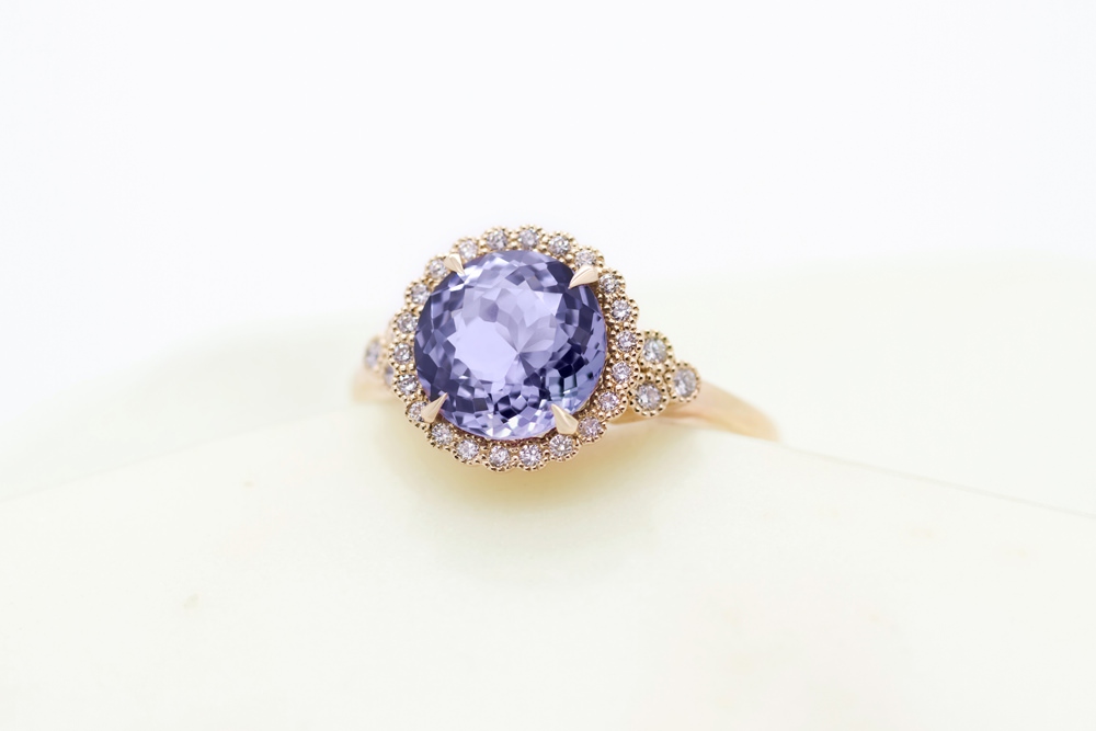 Colours of Sapphires Engagement Ring Wedding Band Purple