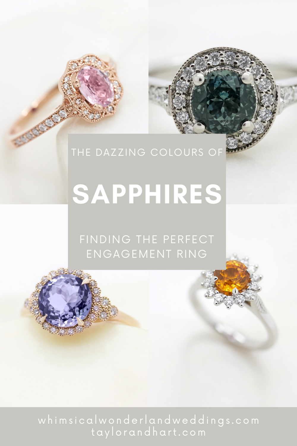 Colours of Sapphires Engagement Ring Wedding Band