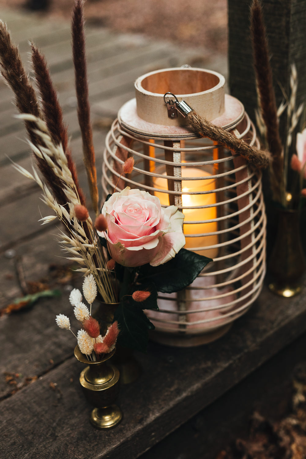 Lantern Candle Flowers Bohemian Elopement Kirsty Mackenzie Photography