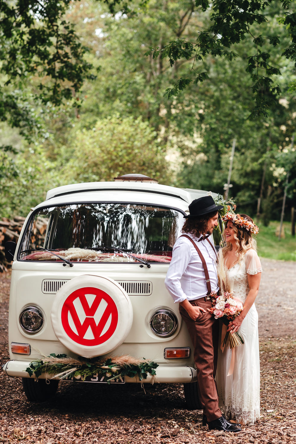 VW Camervan Transport Bohemian Elopement Kirsty Mackenzie Photography