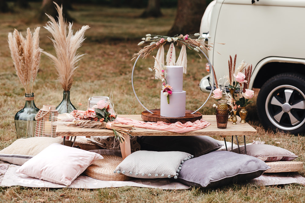 Table Tablescape Decor Wooden Pallet Cushions Bohemian Elopement Kirsty Mackenzie Photography