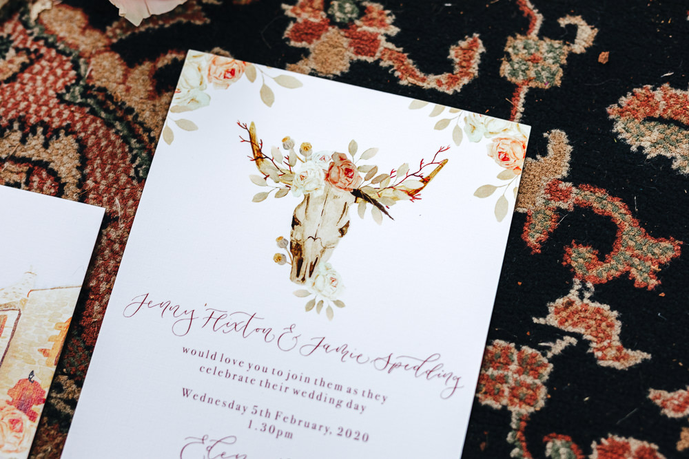 Stationery Invite Invitations Bohemian Elopement Kirsty Mackenzie Photography