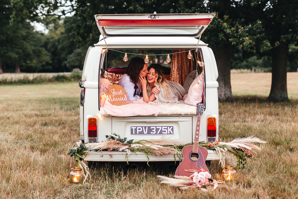 VW Camervan Transport Bohemian Elopement Kirsty Mackenzie Photography