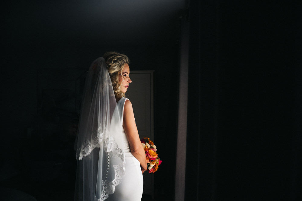 Dress Gown Bride Bridal Suzanne Neville Straps Bright Wedding Sally T Photography