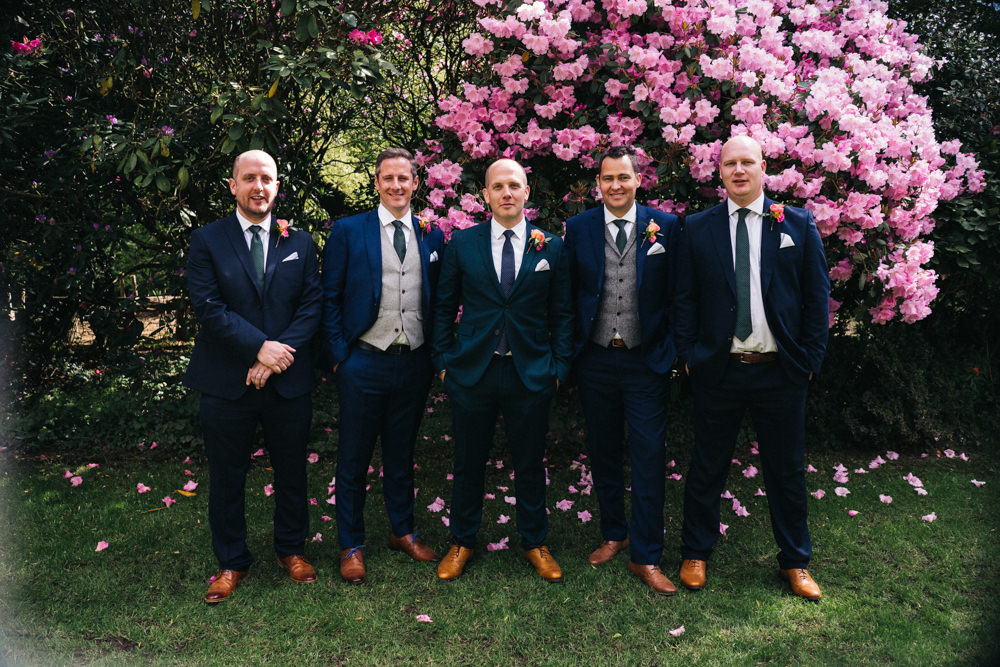 Groom Suit Groomsmen Navy Bright Wedding Sally T Photography