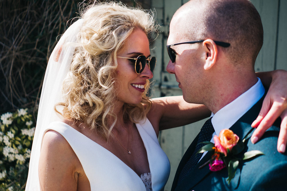 Sunglasses Bride Groom Bright Wedding Sally T Photography