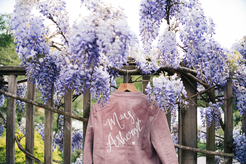 Bride Bridal Pink Jacket Painted Bright Wedding Sally T Photography