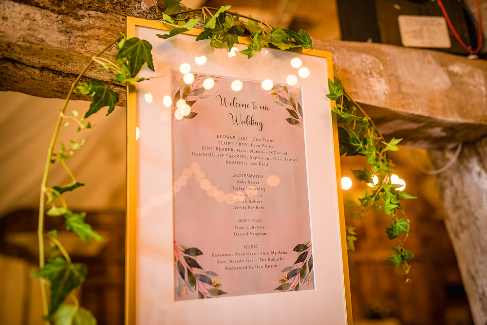 Sign Signs Signage Colville Hall Wedding GK Photography
