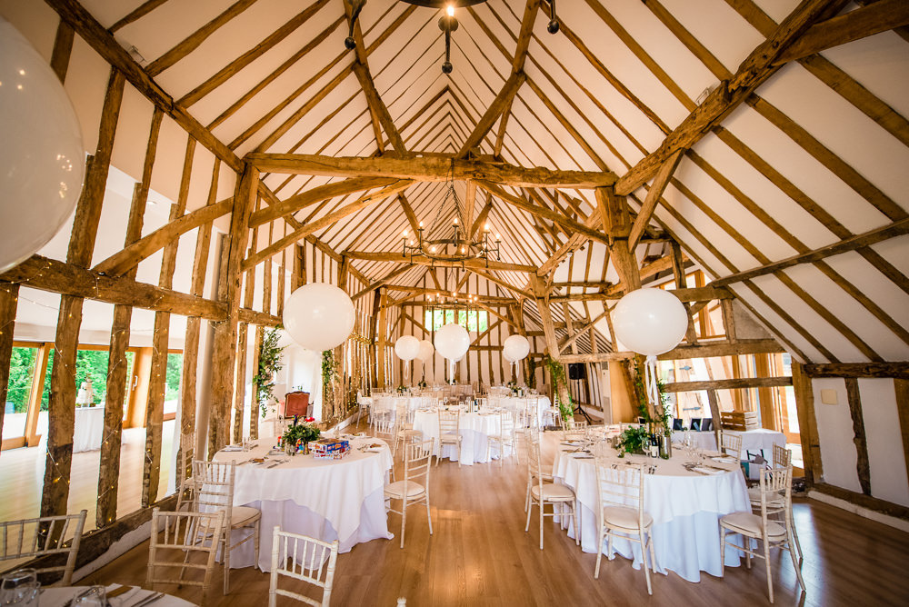 Barn Venue Reception Giant Balloons Colville Hall Wedding GK Photography