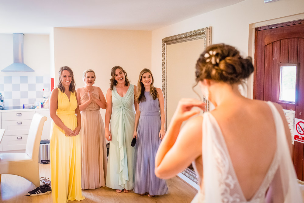 Bridesmaids Bridesmaid Dress Dresses Multicolour Pastel Rainbow Colville Hall Wedding GK Photography