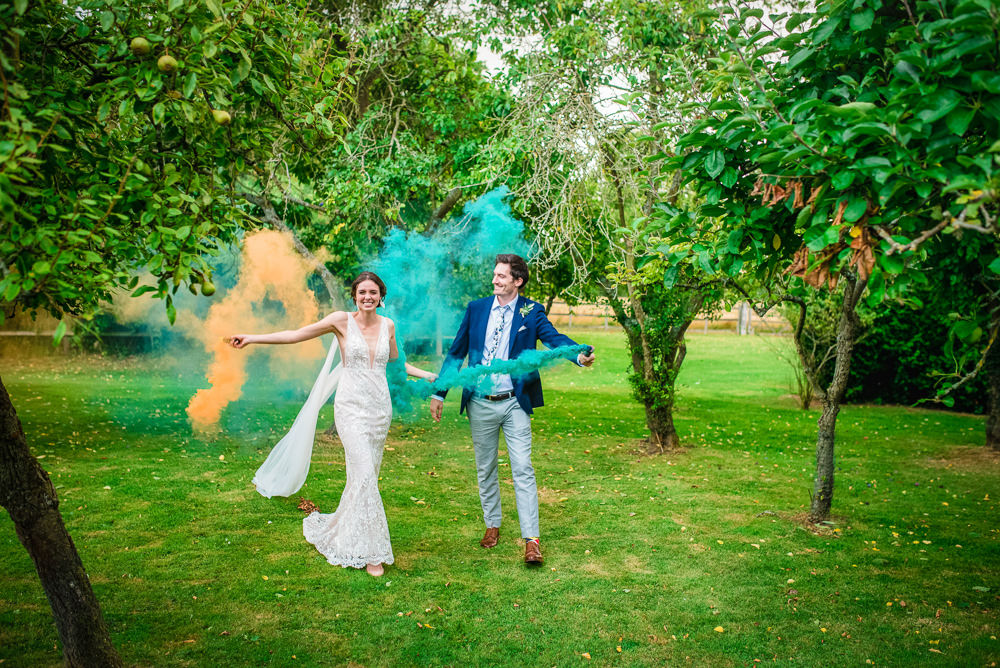 Colville Hall Wedding GK Photography Smoke Bomb Photo Portrait