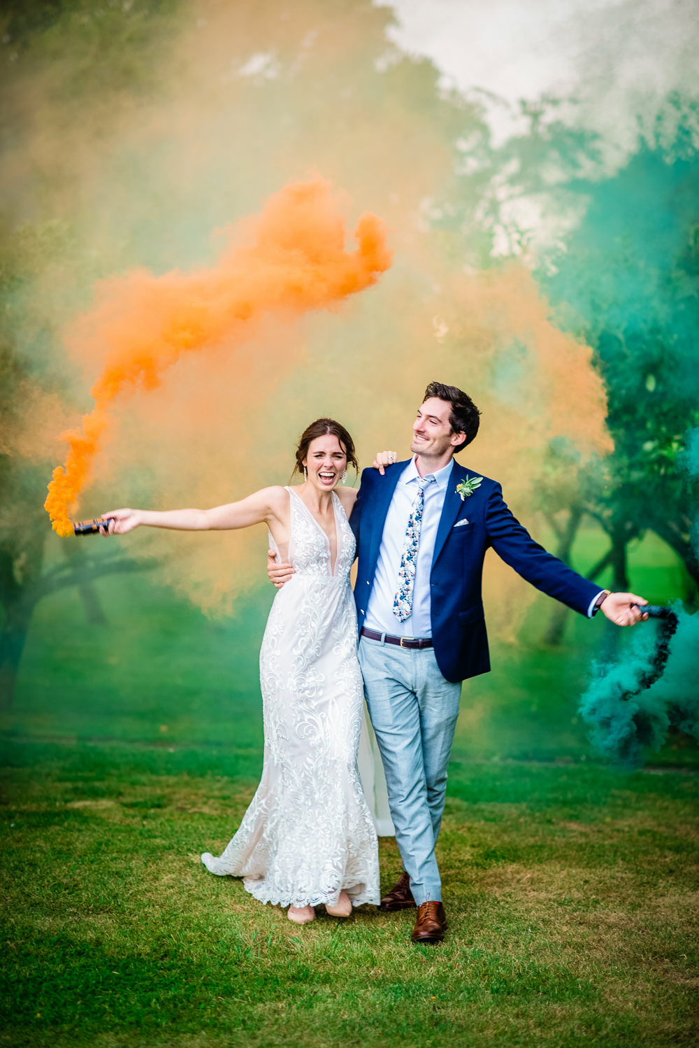 Colville Hall Wedding GK Photography Smoke Bomb Photo Portrait