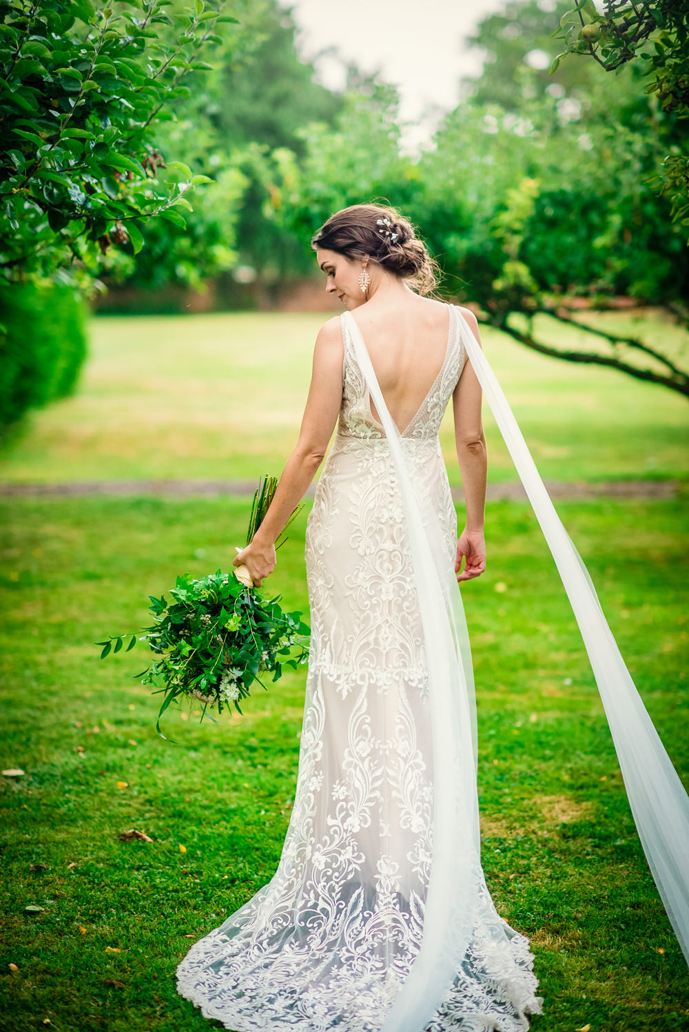 Dress Gown Bride Bridal Made with Love Lace Colville Hall Wedding GK Photography