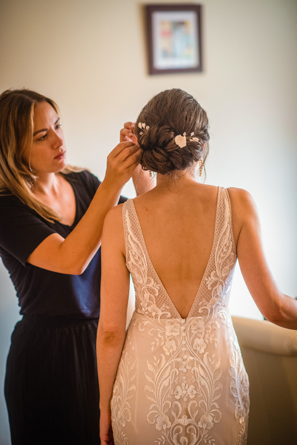 Dress Gown Bride Bridal Made with Love Lace Colville Hall Wedding GK Photography