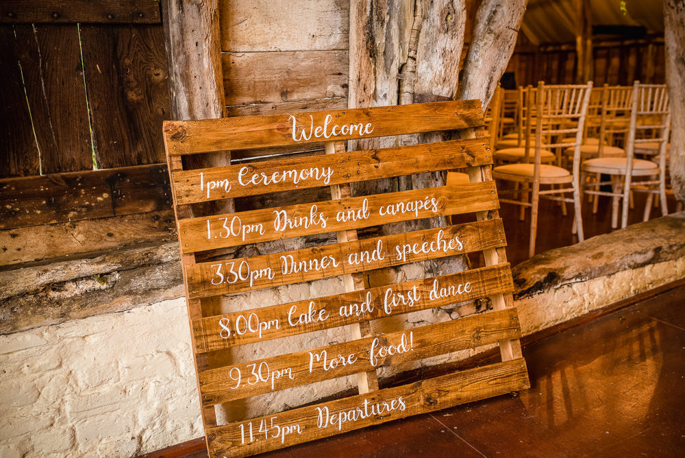 Wooden Pallet Sign Signs Signage Colville Hall Wedding GK Photography