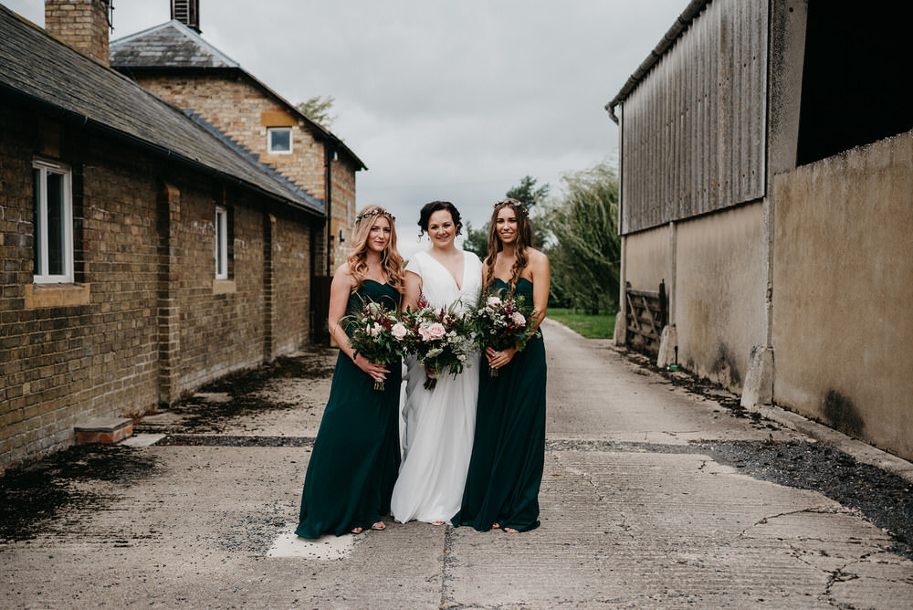 Bridesmaid Bridesmaids Dress Dresses Green Cotswold Woodland Glamping Wedding Elaine Williams Photography