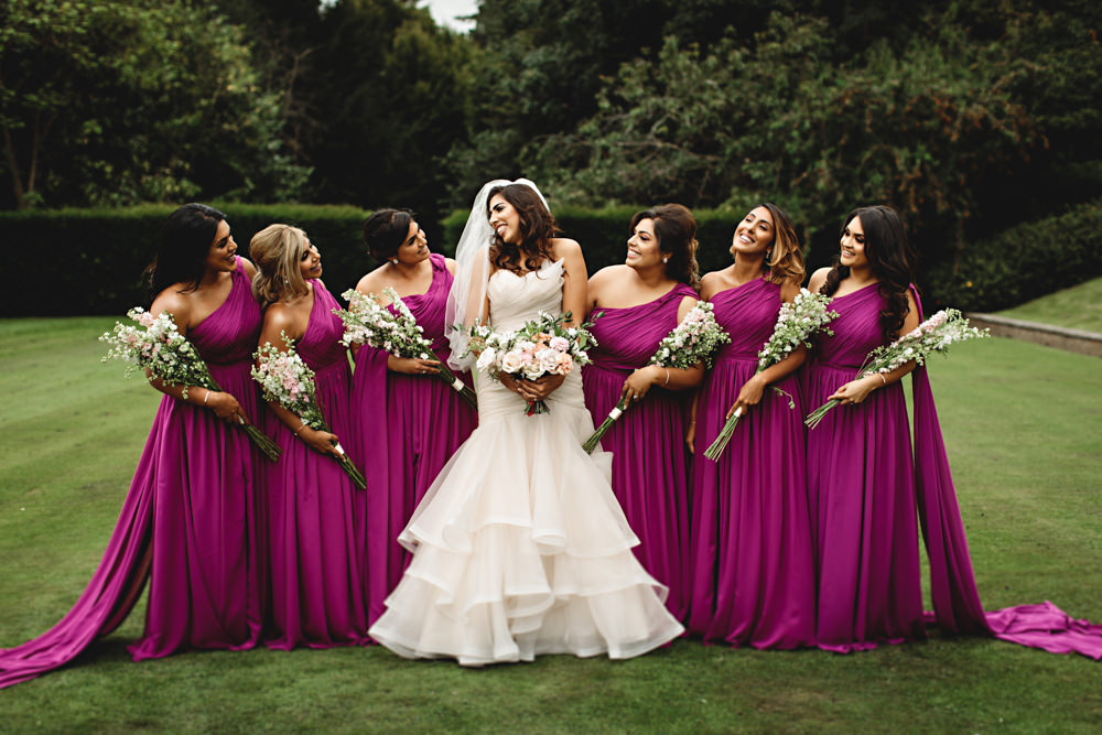 Pink Magenta Bridesmaid Dress Bridesmaids Dresses Dunchurch Park Hotel Wedding HBA Photography