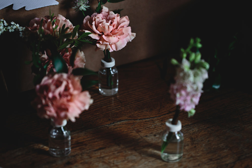 Flowers In Bottles Dunchurch Park Hotel Wedding HBA Photography