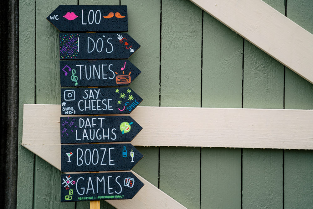 Sign Signs Signpost Eclectic Wedding Paul and Tim Photographers